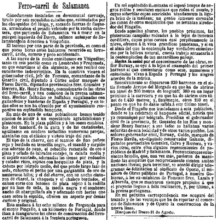 Inauguración línea Fregeneda