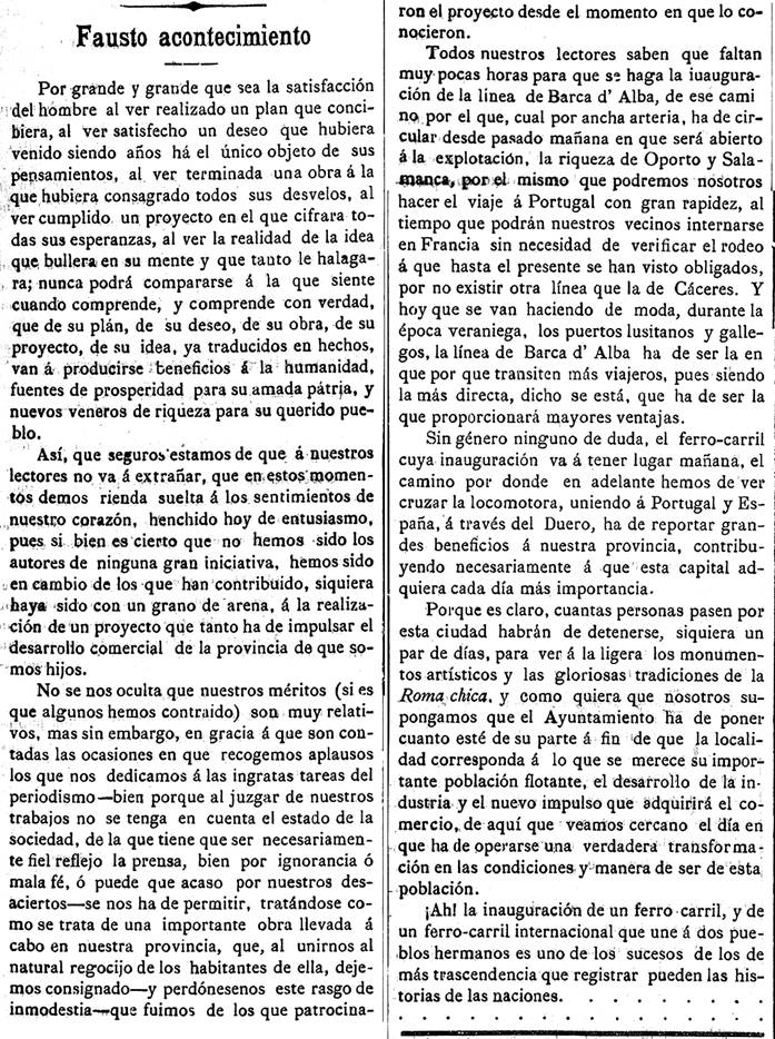 Inauguración línea Fregeneda