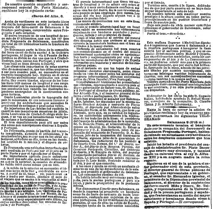 Inauguración línea Fregeneda