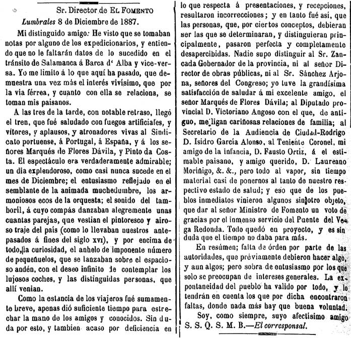 Inauguración línea Fregeneda