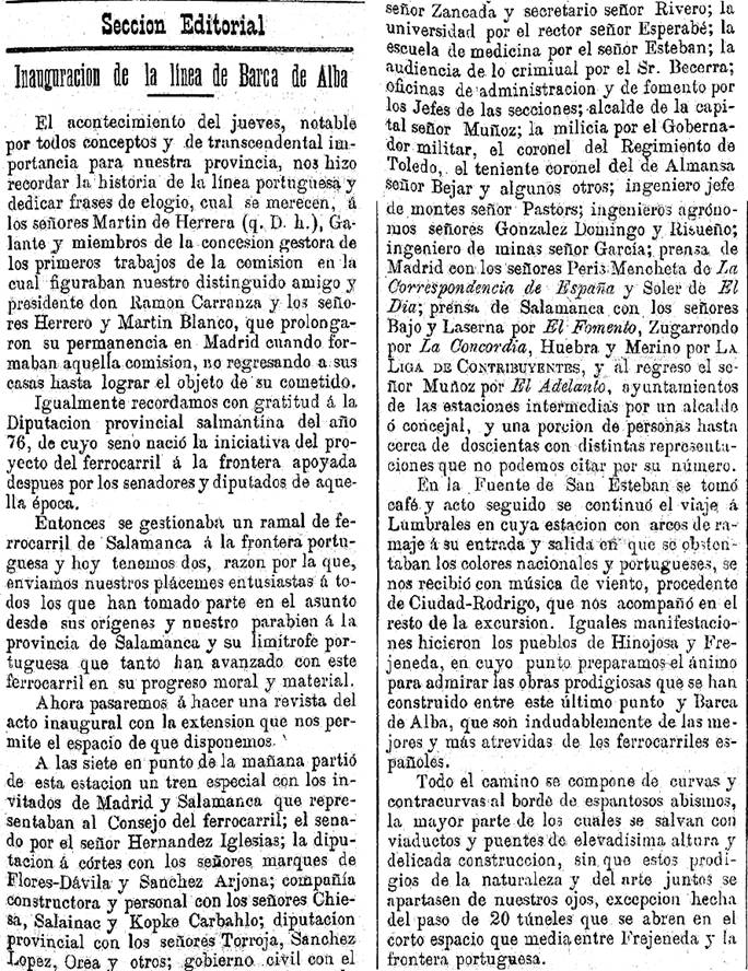 Inauguración línea Fregeneda